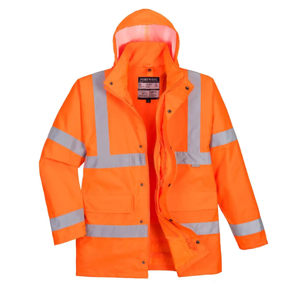 Portwest Hi-Vis 4-in-1 Traffic Jacket - Orange / 4XL