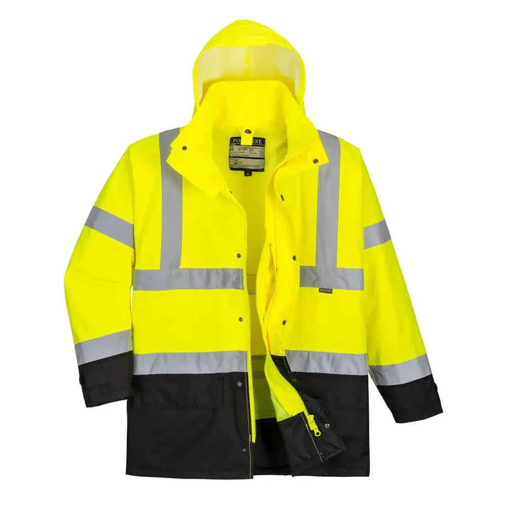 Portwest Hi-Vis 5-in-1 Contrast Executive Jacket - Yellow/Black / 4XL