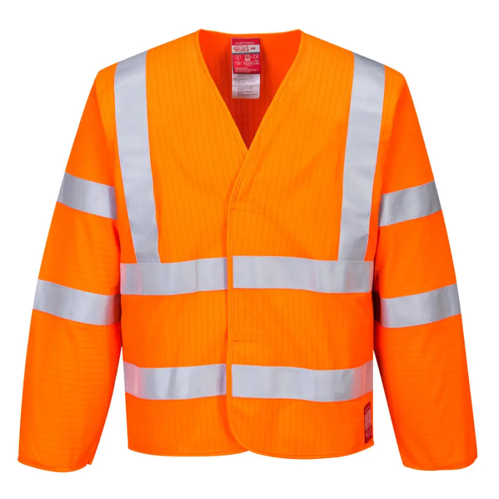 Portwest Hi-Vis Anti Static Jacket - Flame Resistant - Orange / L/XL