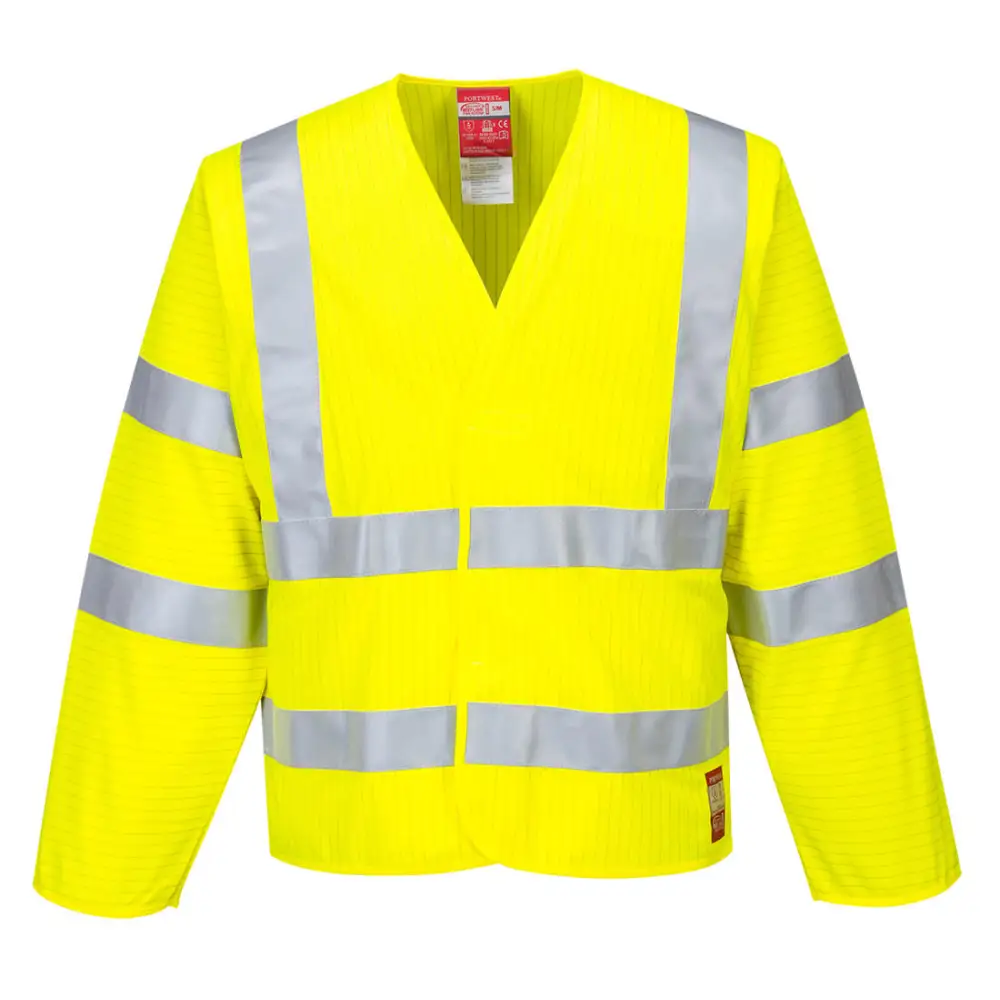 Portwest Hi-Vis Anti Static Jacket - Flame Resistant - Yellow / L/XL