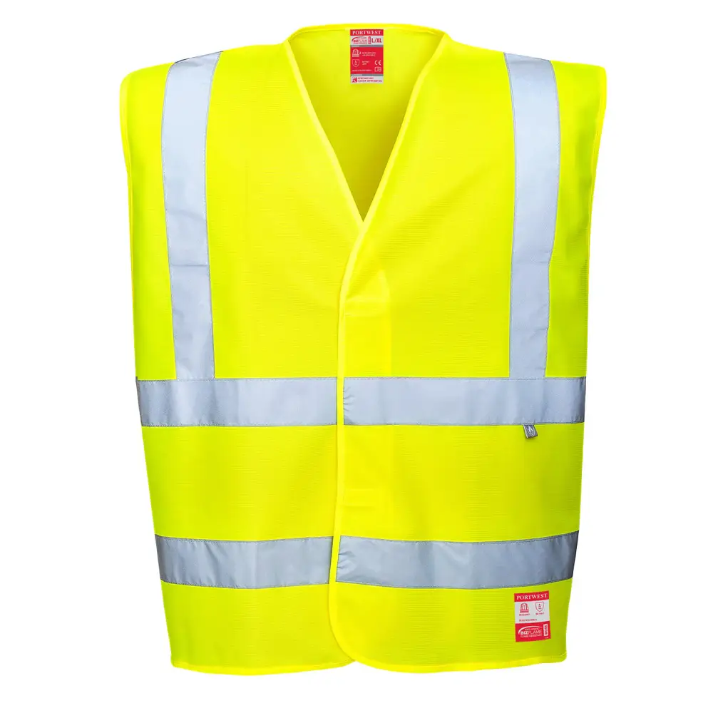 Portwest Hi-Vis Anti Static Vest - Flame Resistant - Yellow / 4X/5X