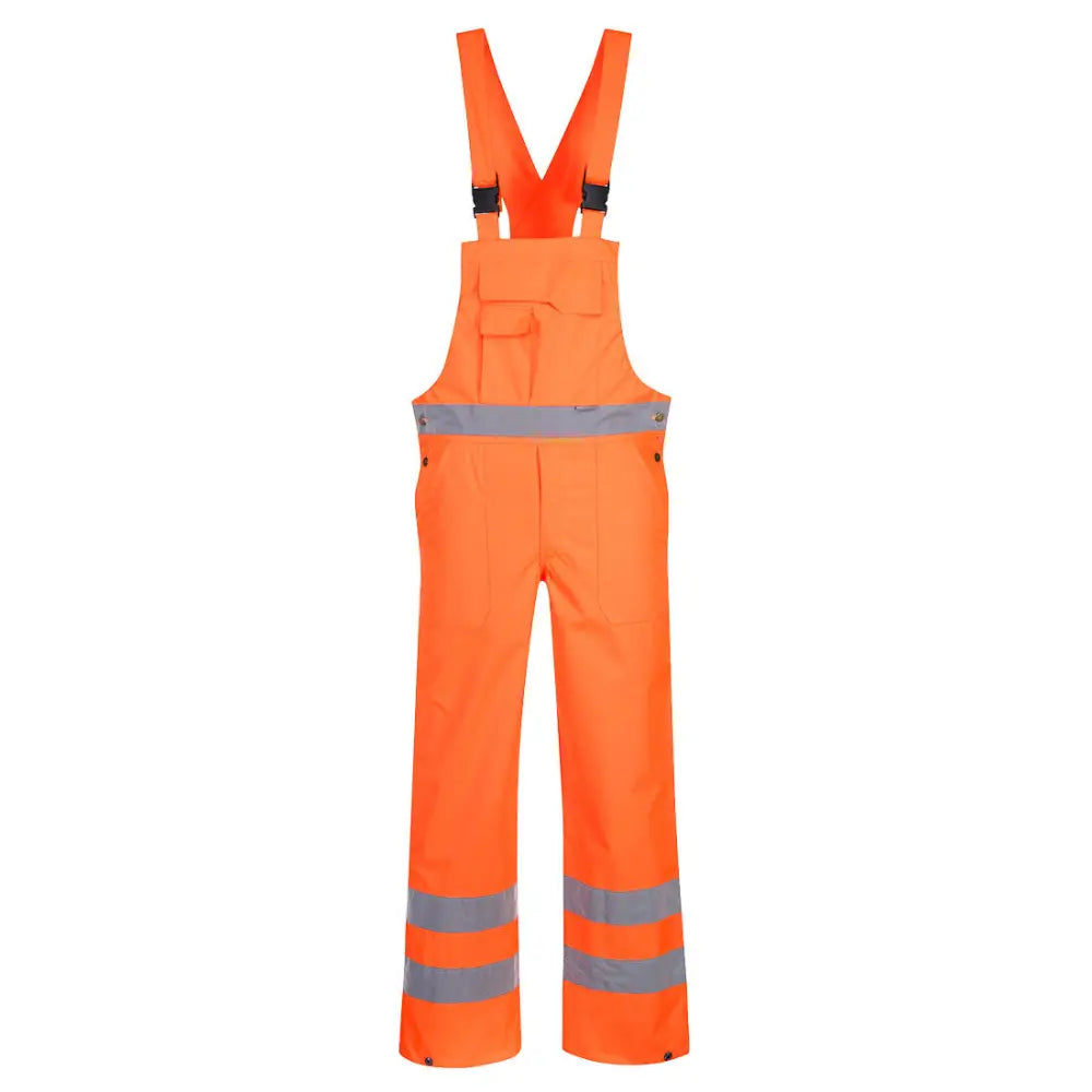 Portwest Hi-Vis Breathable Rain Bib and Brace - L