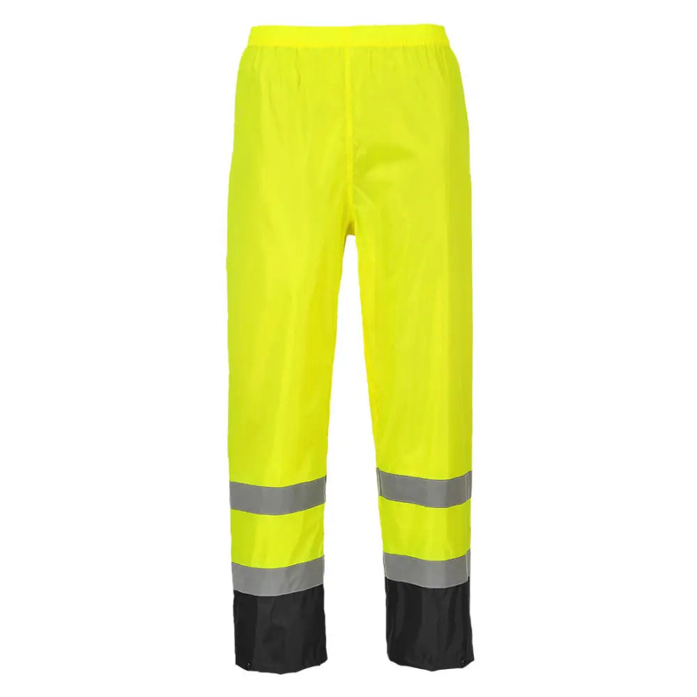 Portwest Hi-Vis Contrast Classic Rain Trousers - Orange/Navy / L
