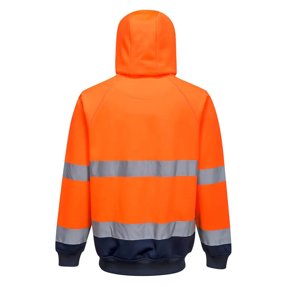 Portwest Hi-Vis Contrast Hoodie - Orange/Navy / L