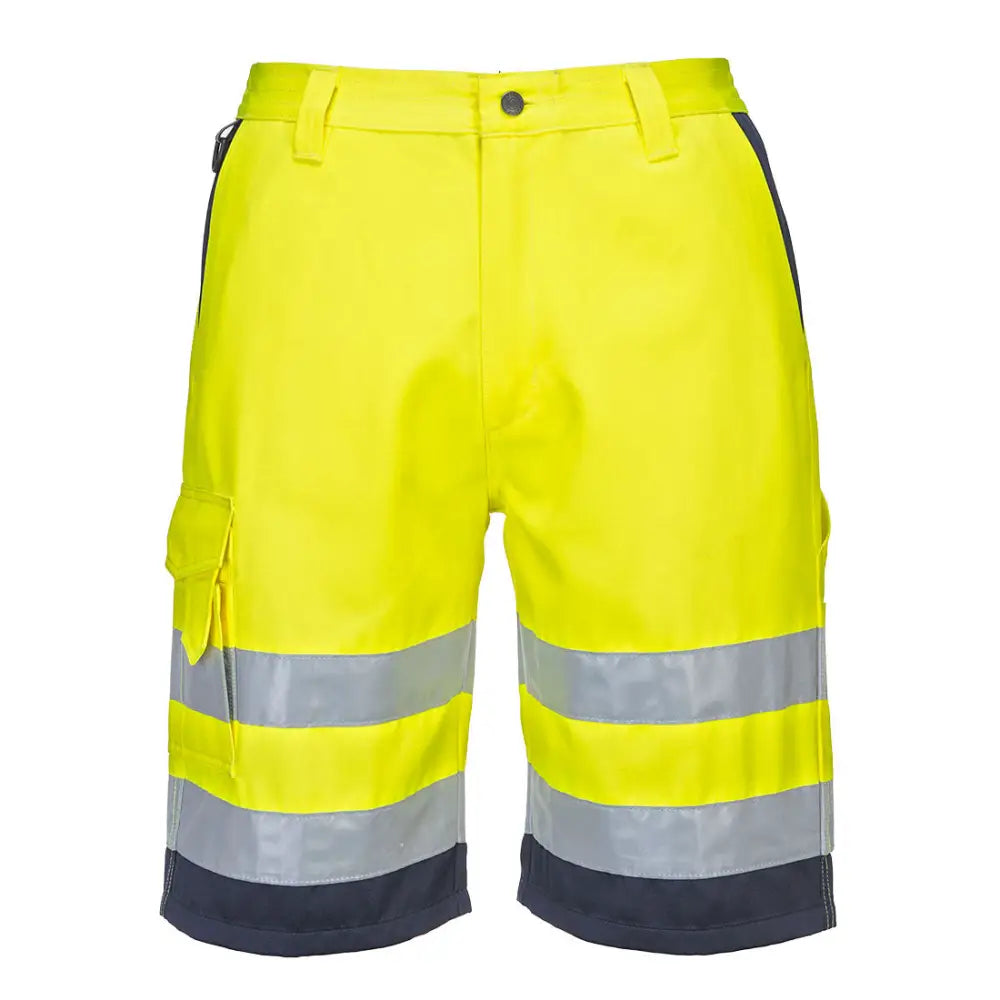 Portwest Hi-Vis Contrast Shorts - Yellow/Navy / XXXL