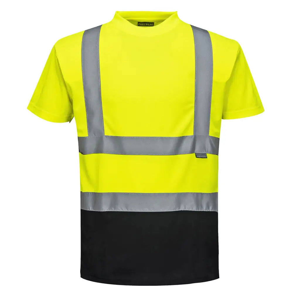 Portwest Hi-Vis Contrast T-Shirt S/S - Yellow/Black / XL
