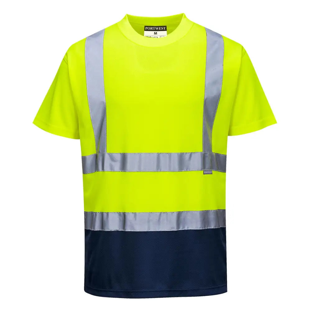 Portwest Hi-Vis Contrast T-Shirt S/S - Yellow/Navy / 4XL