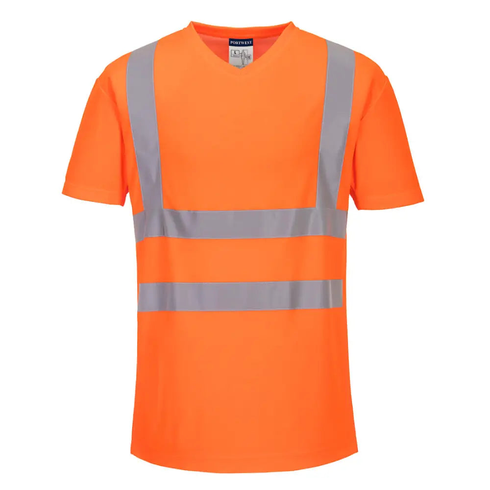 Portwest Hi-Vis Cotton Comfort Mesh Insert T-Shirt S/S - Orange / 4XL