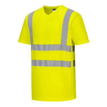 Portwest Hi-Vis Cotton Comfort Mesh Insert T-Shirt S/S - Yellow / 4XL