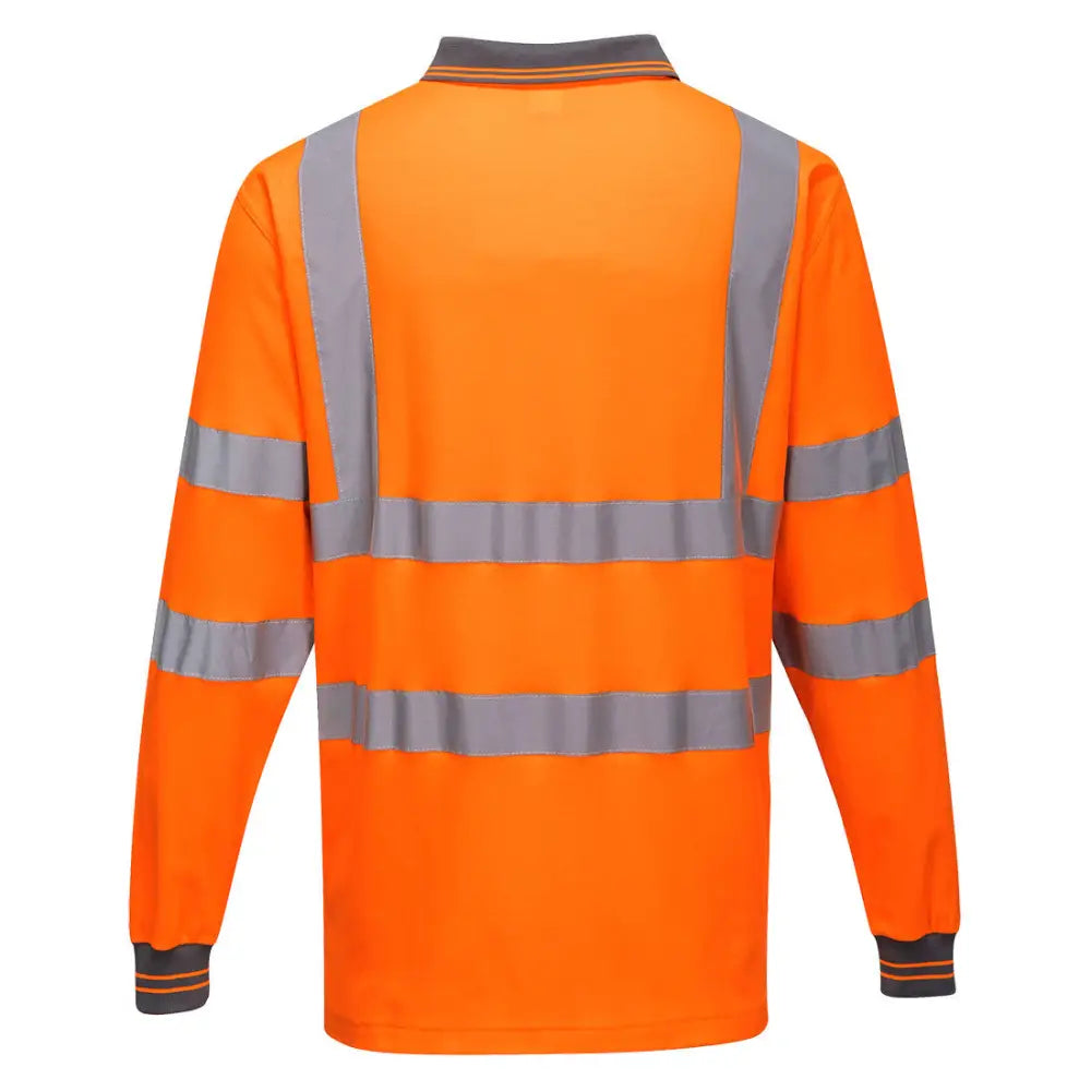 Portwest Hi-Vis Cotton Comfort Polo Shirt L/S - Orange / L