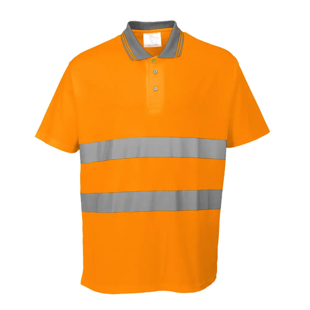 Portwest Hi-Vis Cotton Comfort Polo Shirt S/S - Orange / 4XL