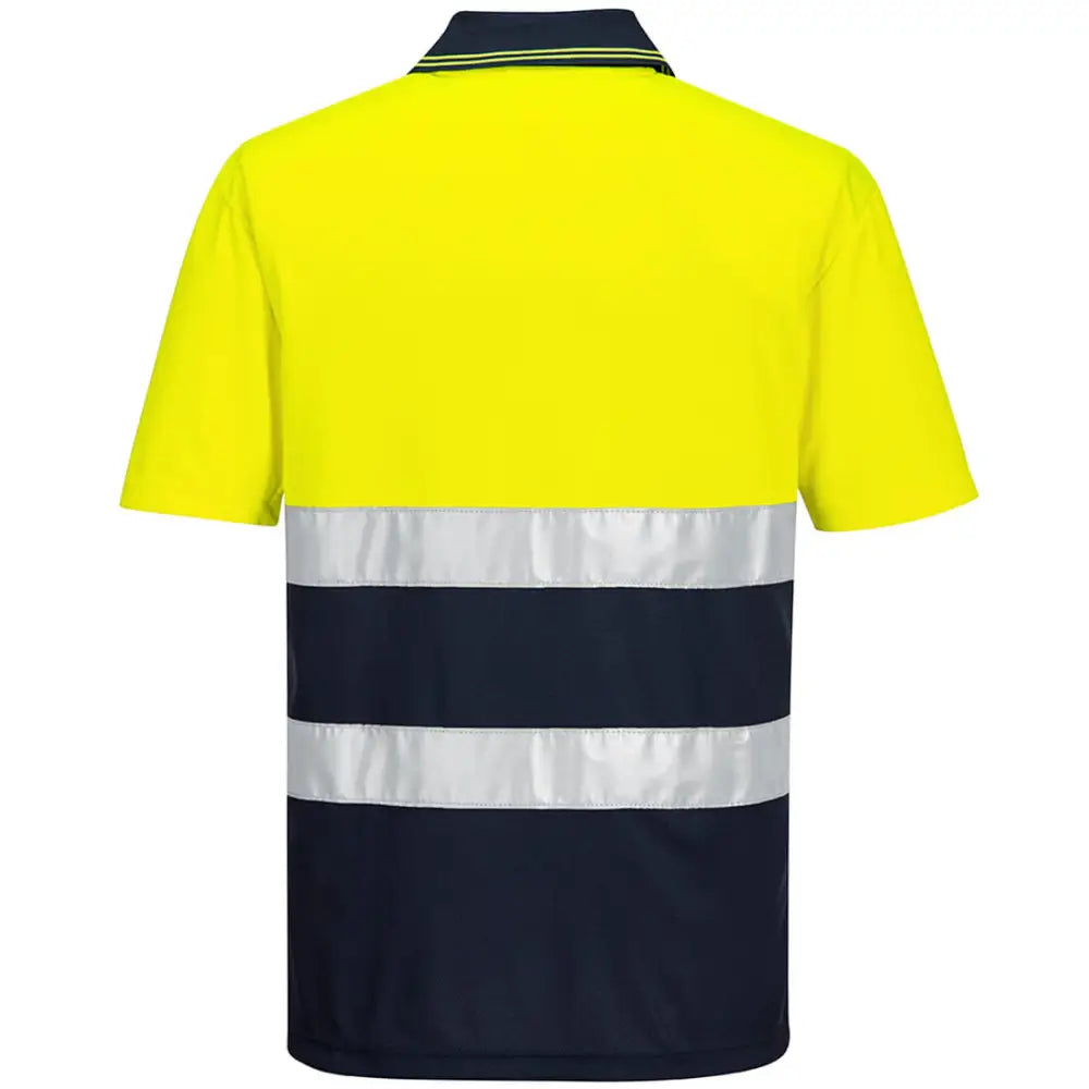 Portwest Hi-Vis Lightweight Contrast Polo Shirt S/S - Yellow/Navy / 4XL