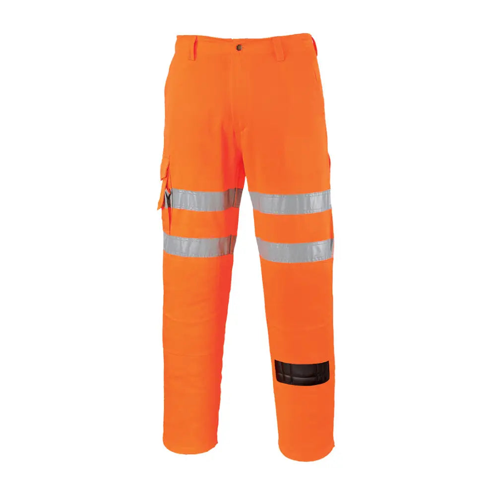 Portwest Hi-Vis Rail Work Trousers - Orange Tall / L