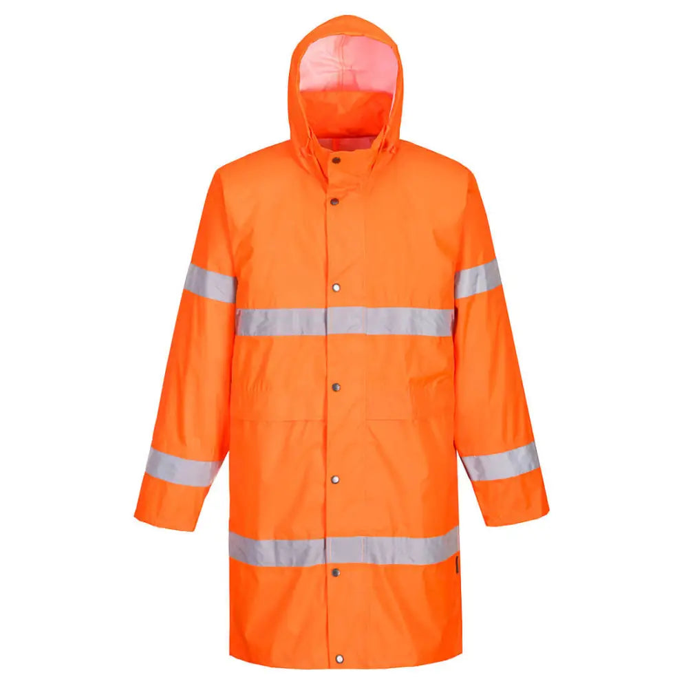 Portwest Hi-Vis Rain Coat 100cm - Orange / 4XL