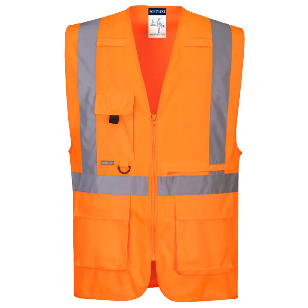 Portwest Hi-Vis Tablet Pocket Executive Vest - Orange / 4XL