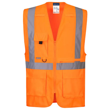 Portwest Hi-Vis Tablet Pocket Executive Vest - Orange / 4XL