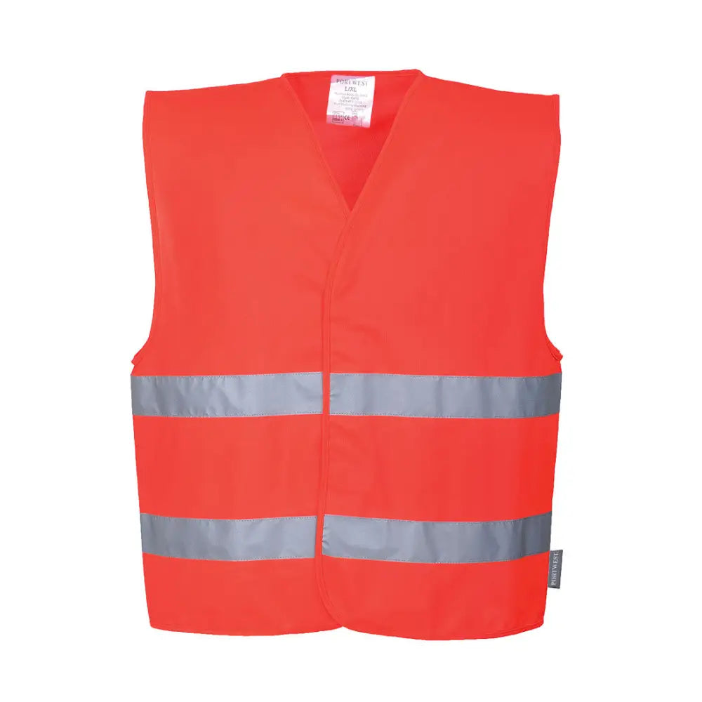 Portwest Hi-Vis Two Band Vest - Red / L/XL