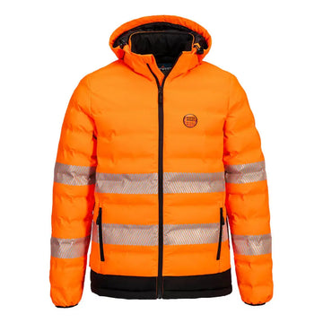 Portwest Hi-Vis Ultrasonic Heated Tunnel Jacket - Orange/Black / L