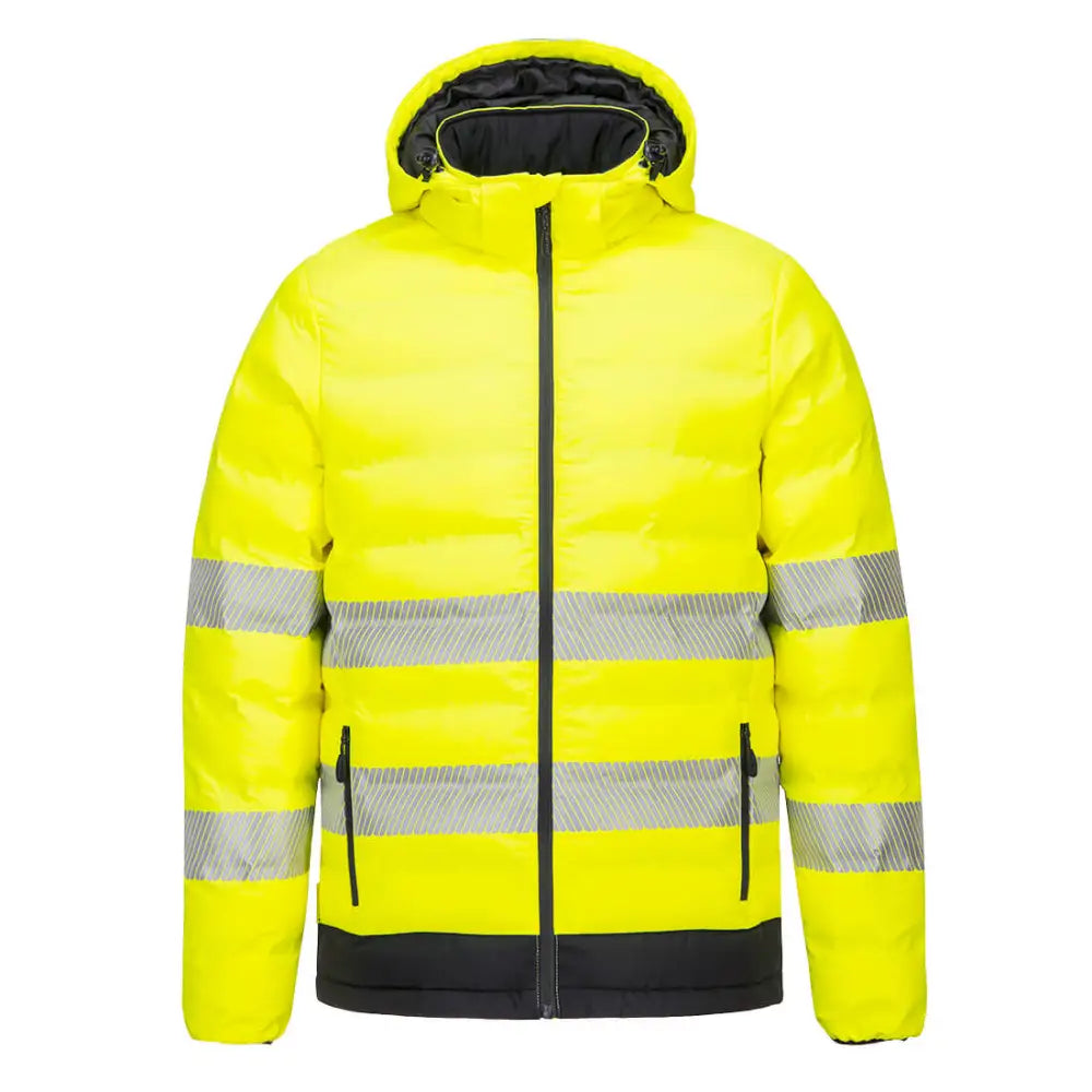Portwest Hi-Vis Ultrasonic Heated Tunnel Jacket - Yellow/Black / L
