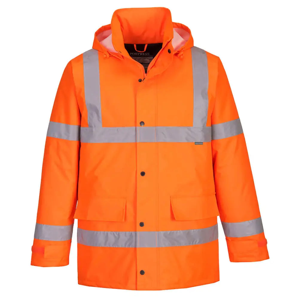 Portwest Hi-Vis Winter Traffic Jacket - Orange / 4XL