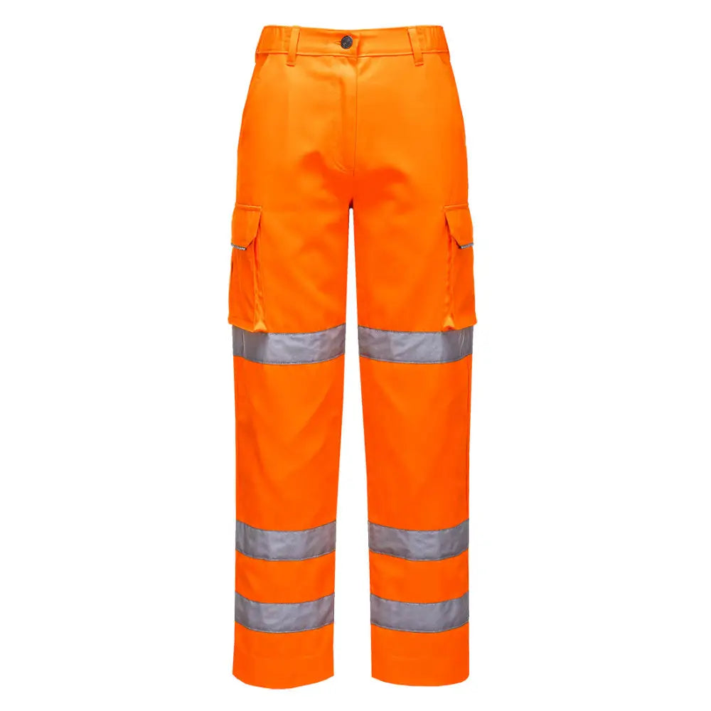 Portwest Hi-Vis Women’s Three Band Work Trousers - Orange / L