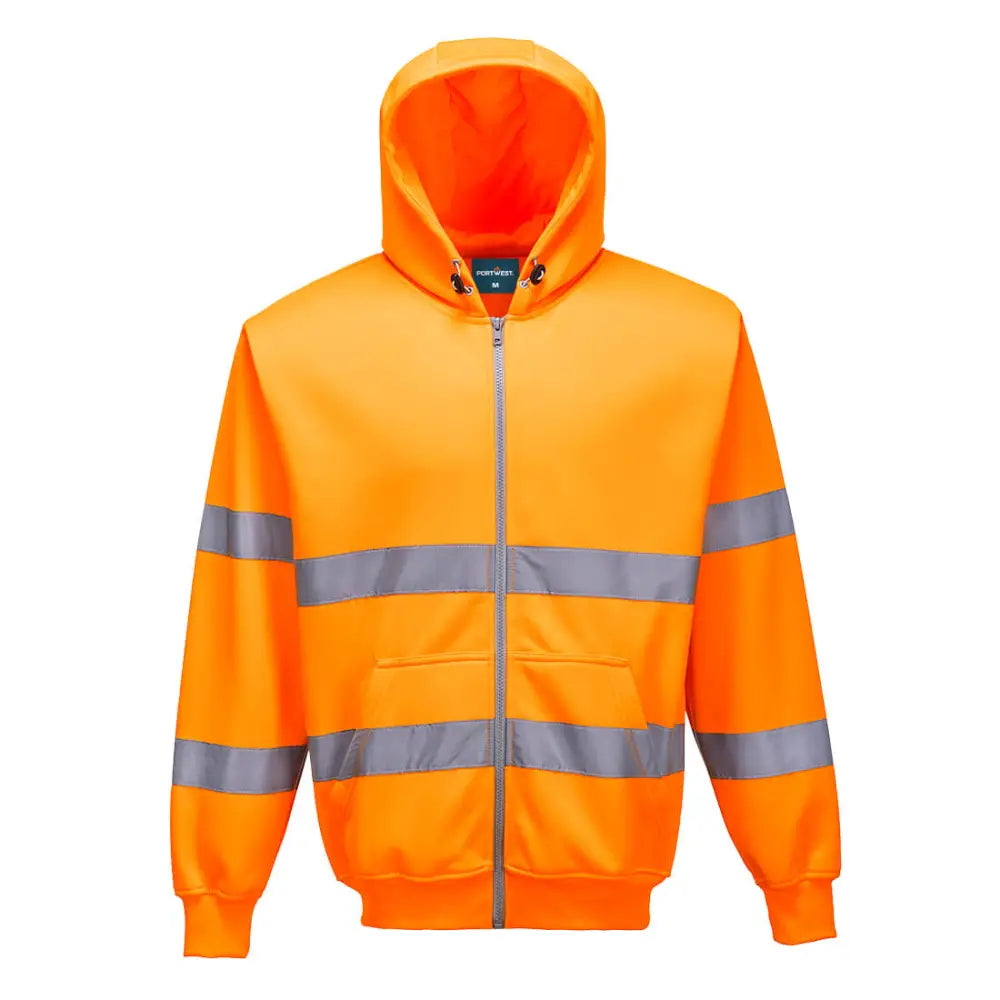 Portwest Hi-Vis Zipped Hoodie - Orange / 4XL
