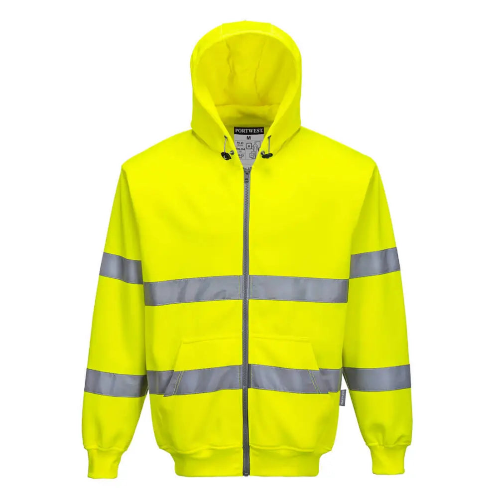 Portwest Hi-Vis Zipped Hoodie - Yellow / 4XL