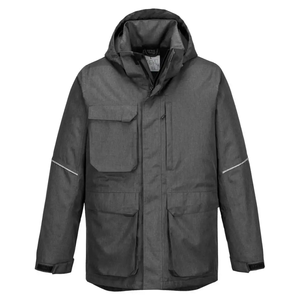 Portwest KX3 Parka Jacket - Grey Marl / L