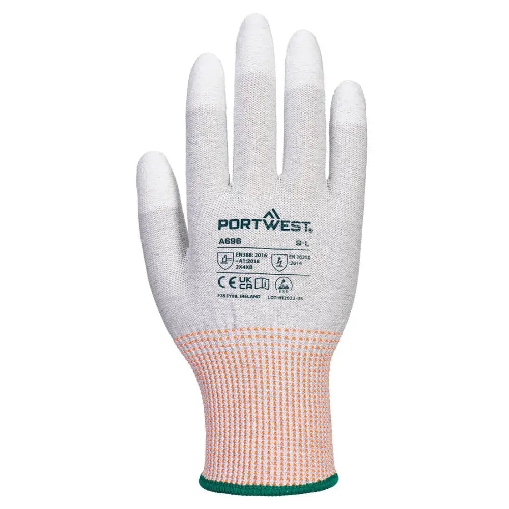 Portwest LR13 ESD PU Fingertip Cut Glove (Pk12)