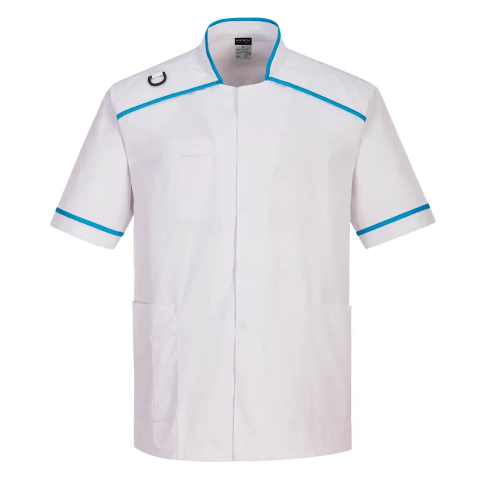 Portwest Men’s Medical Tunic - White/Aqua / L