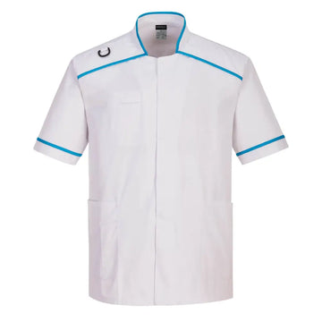 Portwest Men’s Medical Tunic - White/Aqua / L