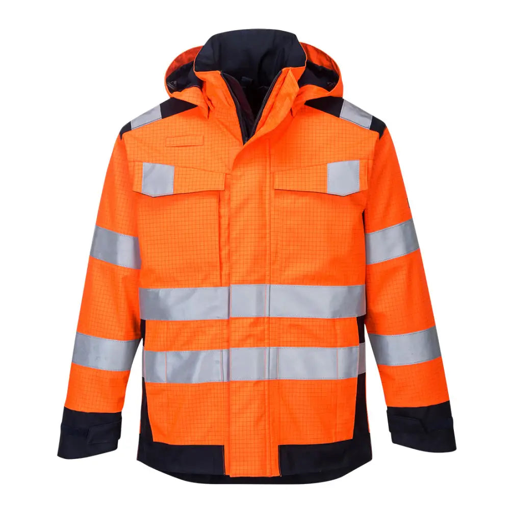 Portwest Modaflame Rain Multi Norm Arc Jacket - Orange/Navy / 4XL
