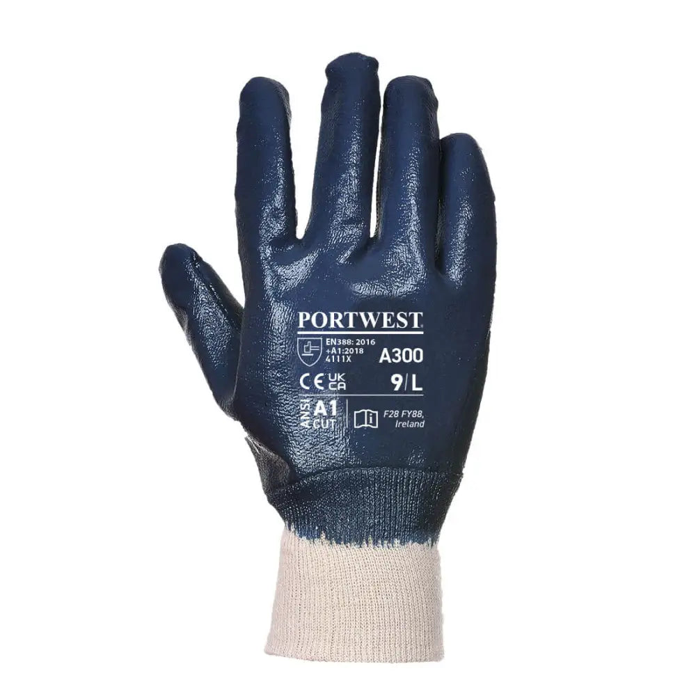 Portwest Grip 12 Nitrile Full Dipped Knitwrist Glove - L