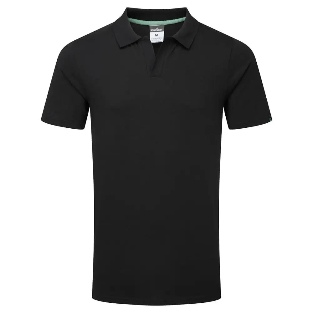 Portwest Organic Cotton Recyclable Polo Shirt - Black / L