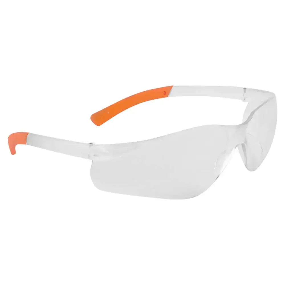 Portwest Pan View Safety Glasses - Clear/Orange