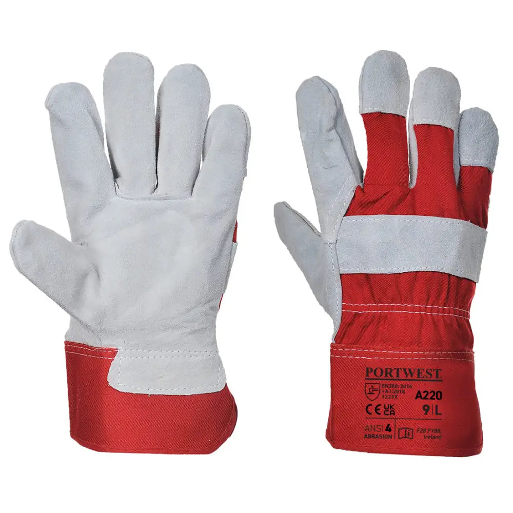 Portwest Premium Chrome Rigger Glove - Red / L