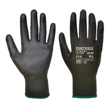 Portwest PU Palm Glove - Carton (480 Pairs) - Black / L