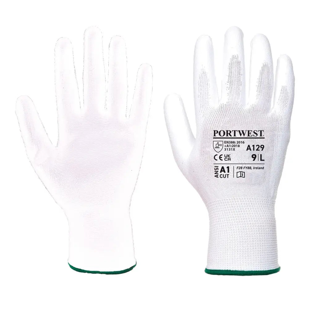 Portwest PU Palm Glove - Carton (480 Pairs) - White / M
