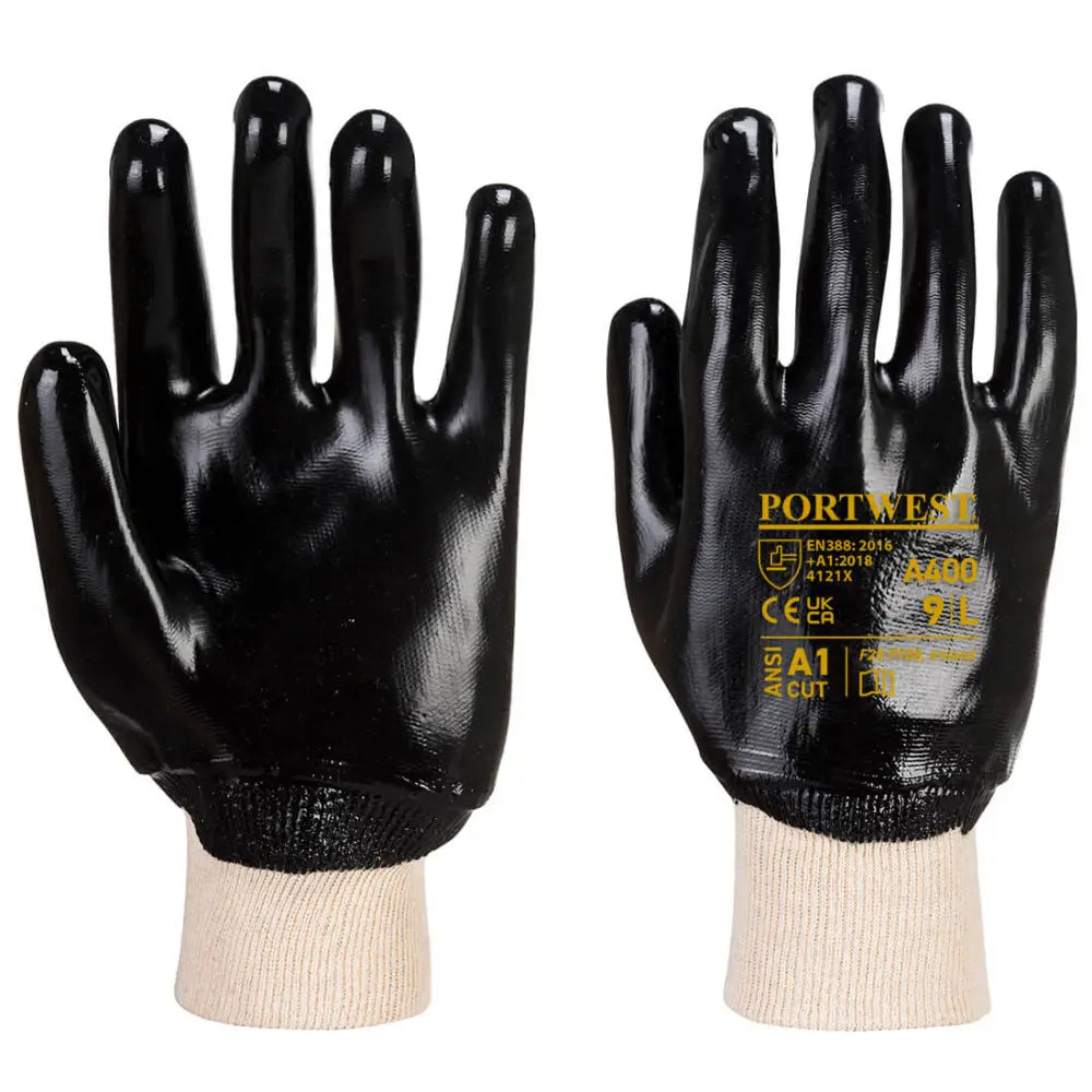 Portwest PVC Knitwrist - Black / L