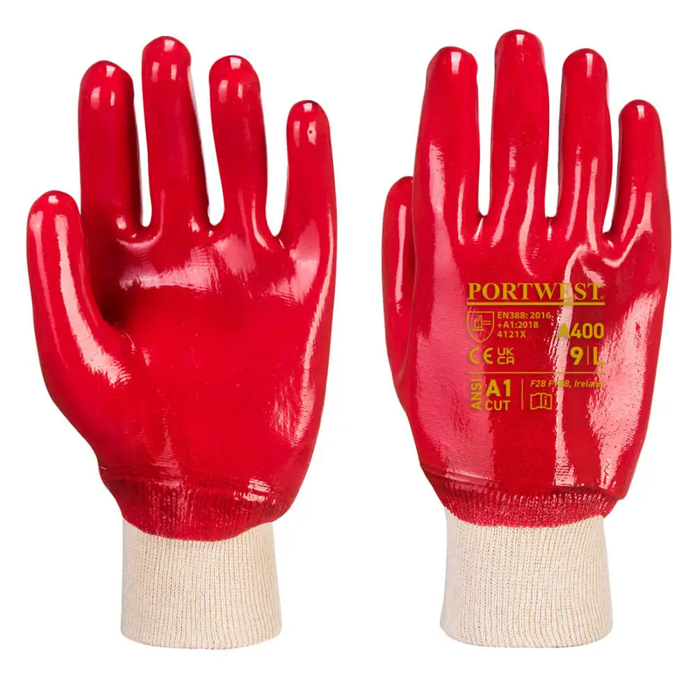 Portwest PVC Knitwrist - Red / L