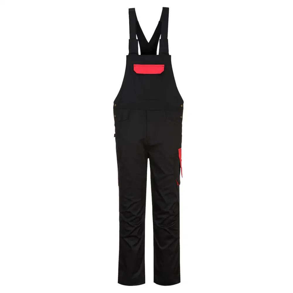 Portwest PW2 Bib and Brace - Black/Red / L
