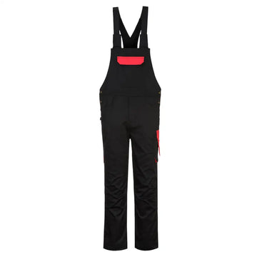 Portwest PW2 Bib and Brace - Black/Red / L