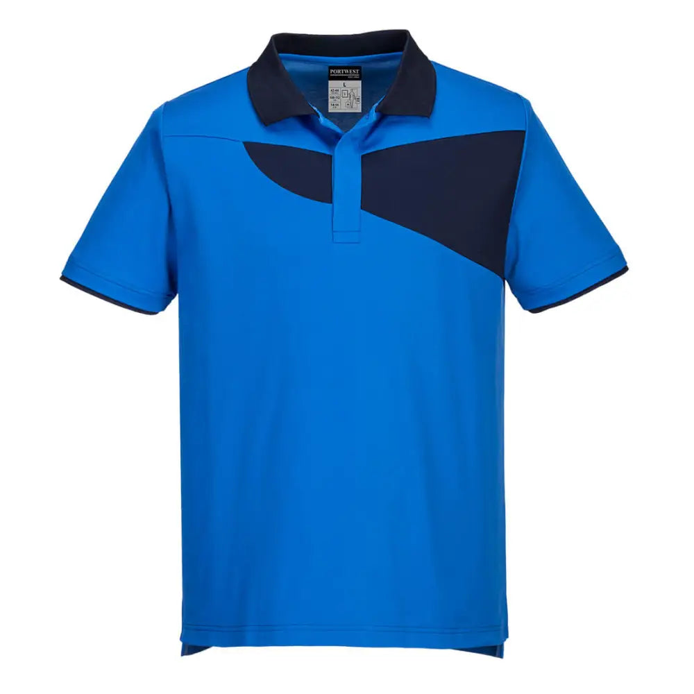 Portwest PW2 Cotton Comfort Polo Shirt S/S - Royal/Navy / L