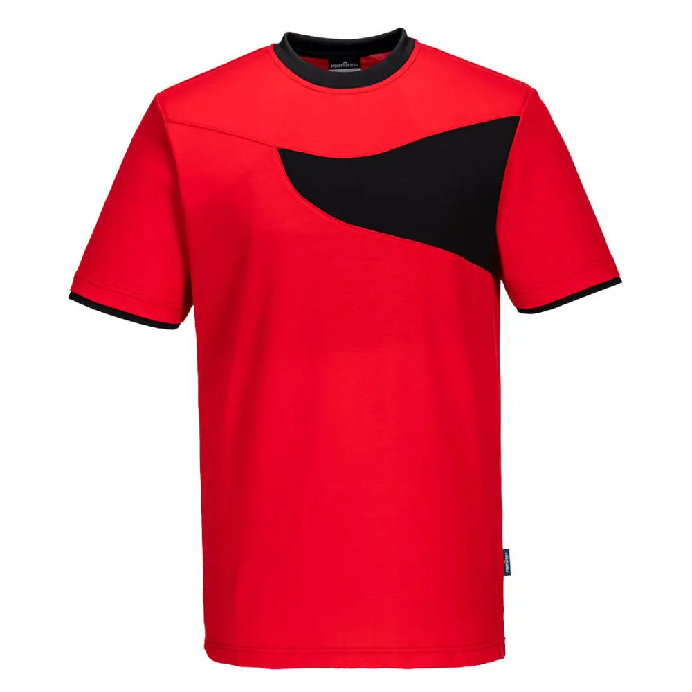 Portwest PW2 Cotton Comfort T-Shirt S/S - Red/Black / L