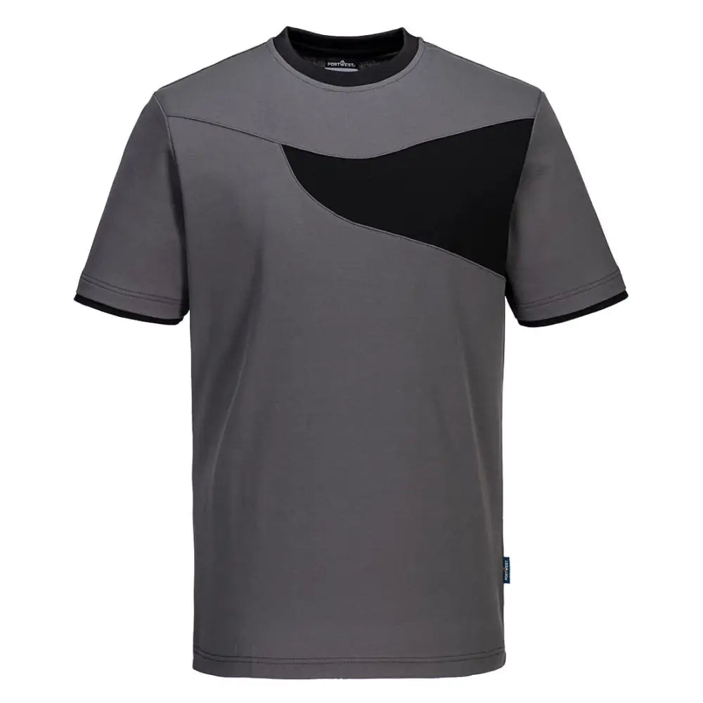 Portwest PW2 Cotton Comfort T-Shirt S/S - Zoom Grey/Black / L