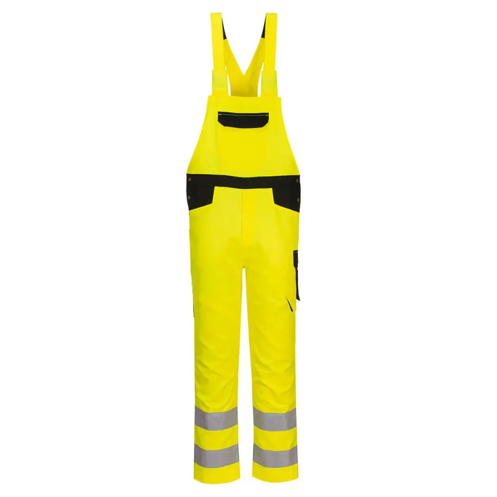 Portwest PW2 Hi-Vis Bib and Brace - Yellow/Black / L