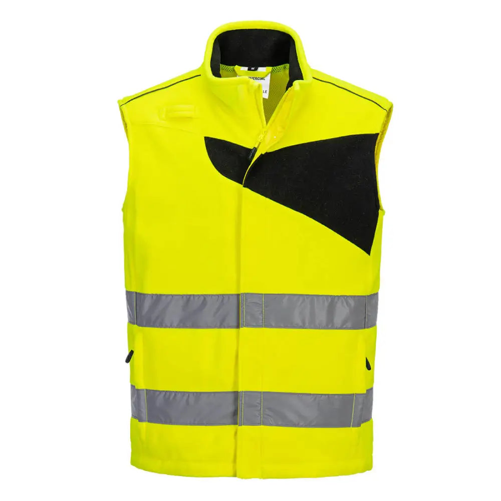 Portwest PW2 Hi-Vis Fleece Bodywarmer - Yellow/Black / 4XL