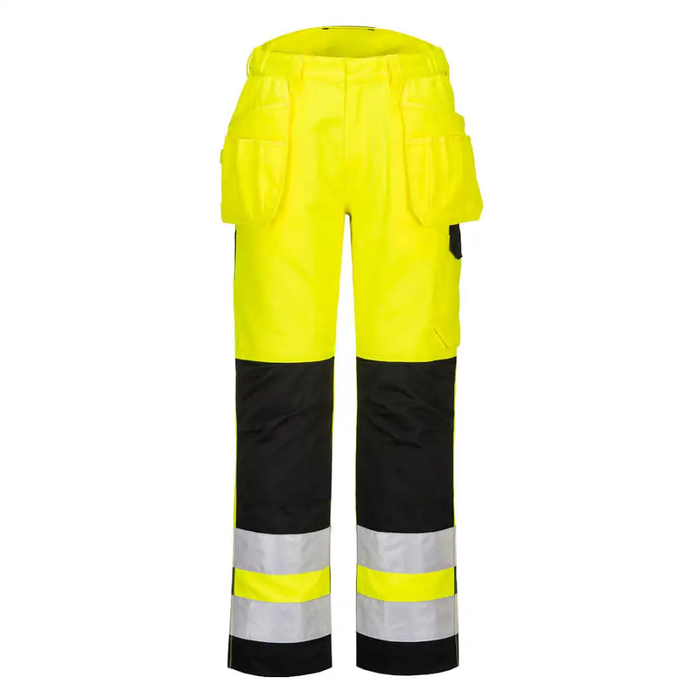 Portwest PW2 Hi-Vis Holster Pocket Trousers - Yellow/Black / 28