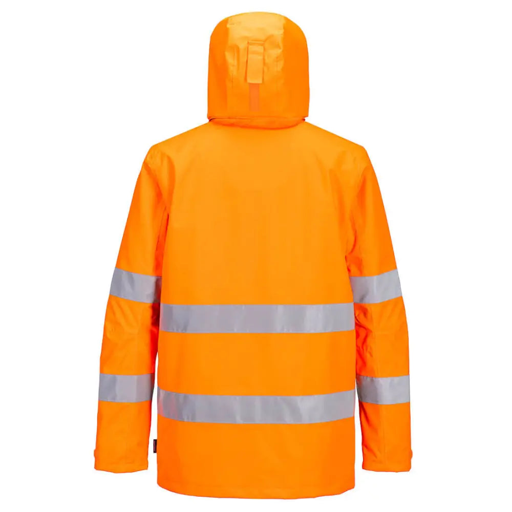 Portwest PW2 Hi-Vis Rain Jacket - Orange/Black / 4XL