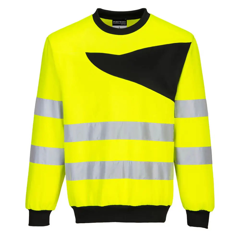 Portwest PW2 Hi-Vis Sweatshirt - Yellow/Black / 4XL